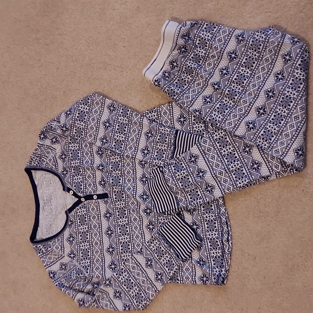Mae Fair Isle Thermal Pajama Set size Small